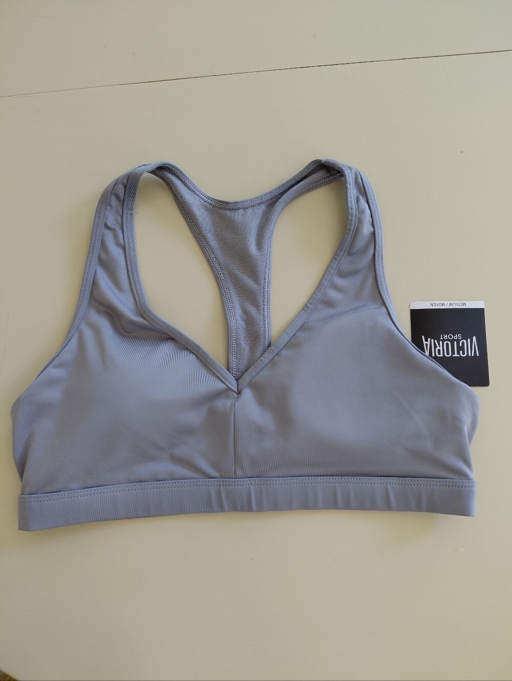 Victoria’s Secret Sport Gray Strappy Sports Bra Plunging Racerback